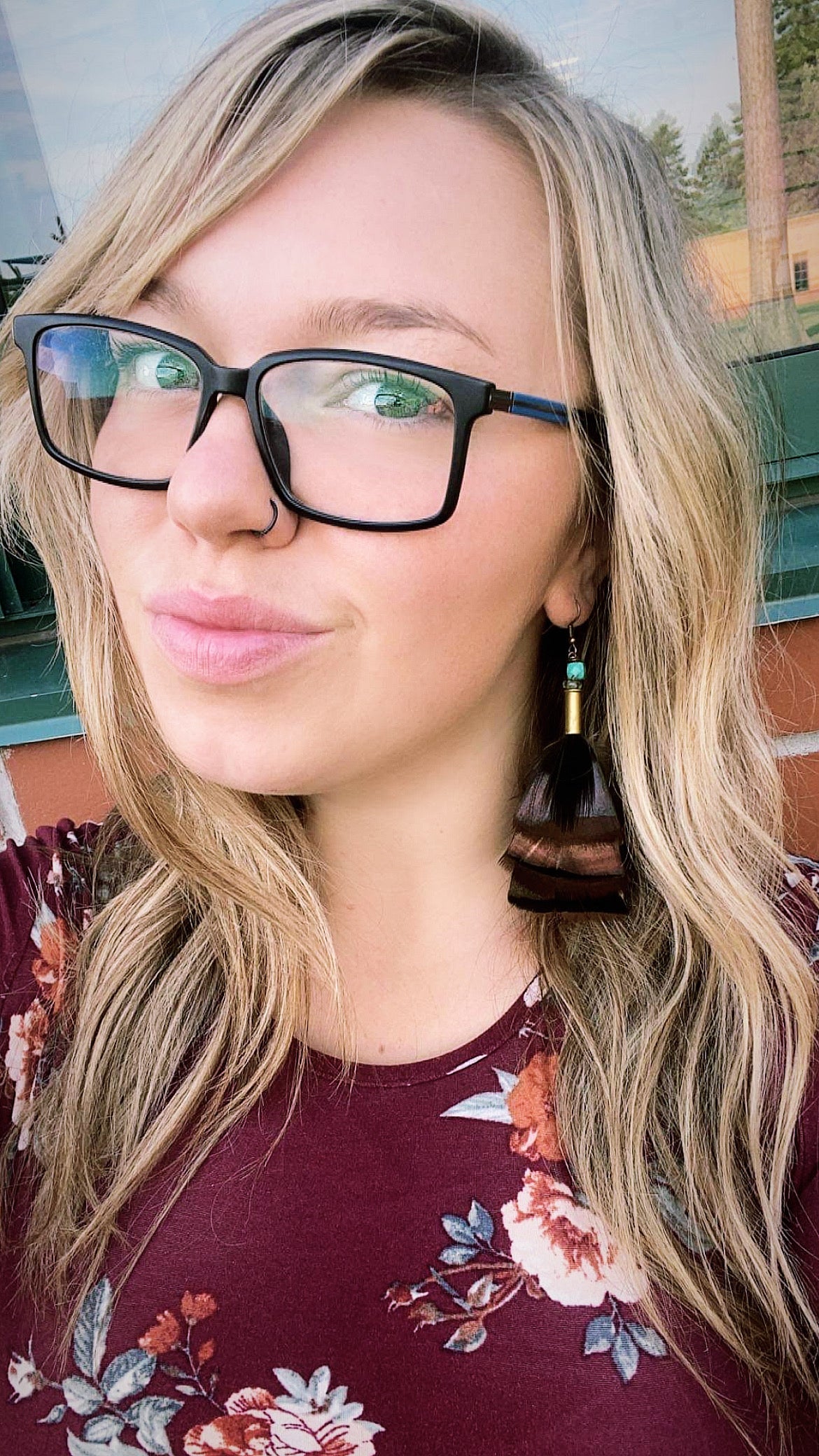 Feather + Recycled Ammo Earrings
