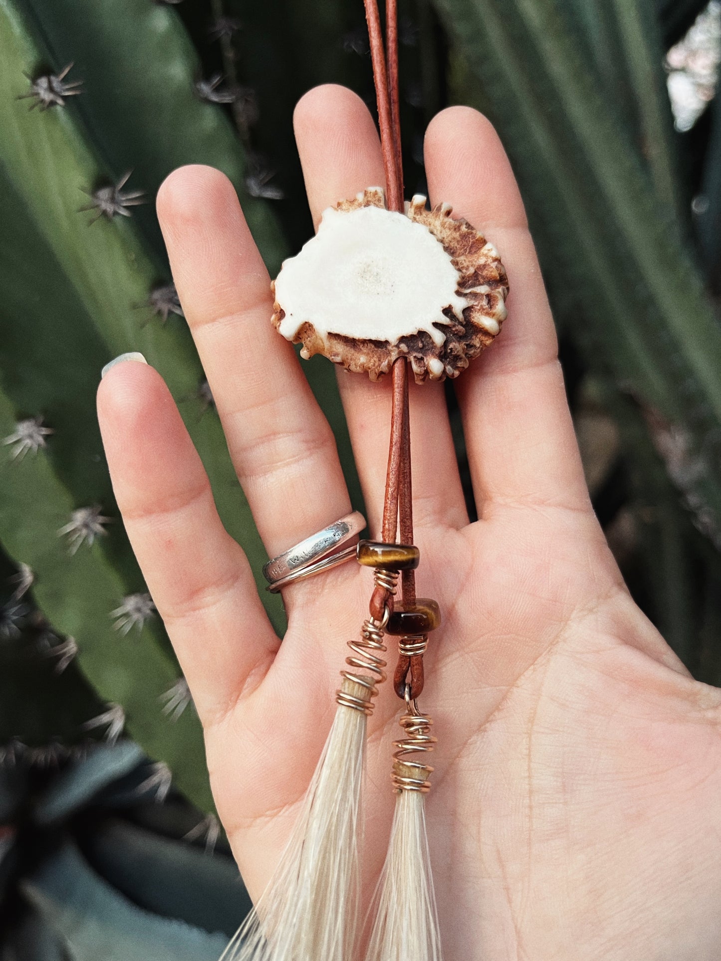 Signature Whitetail Burr Bolo Tie | gemstone x horsehair CUSTOM