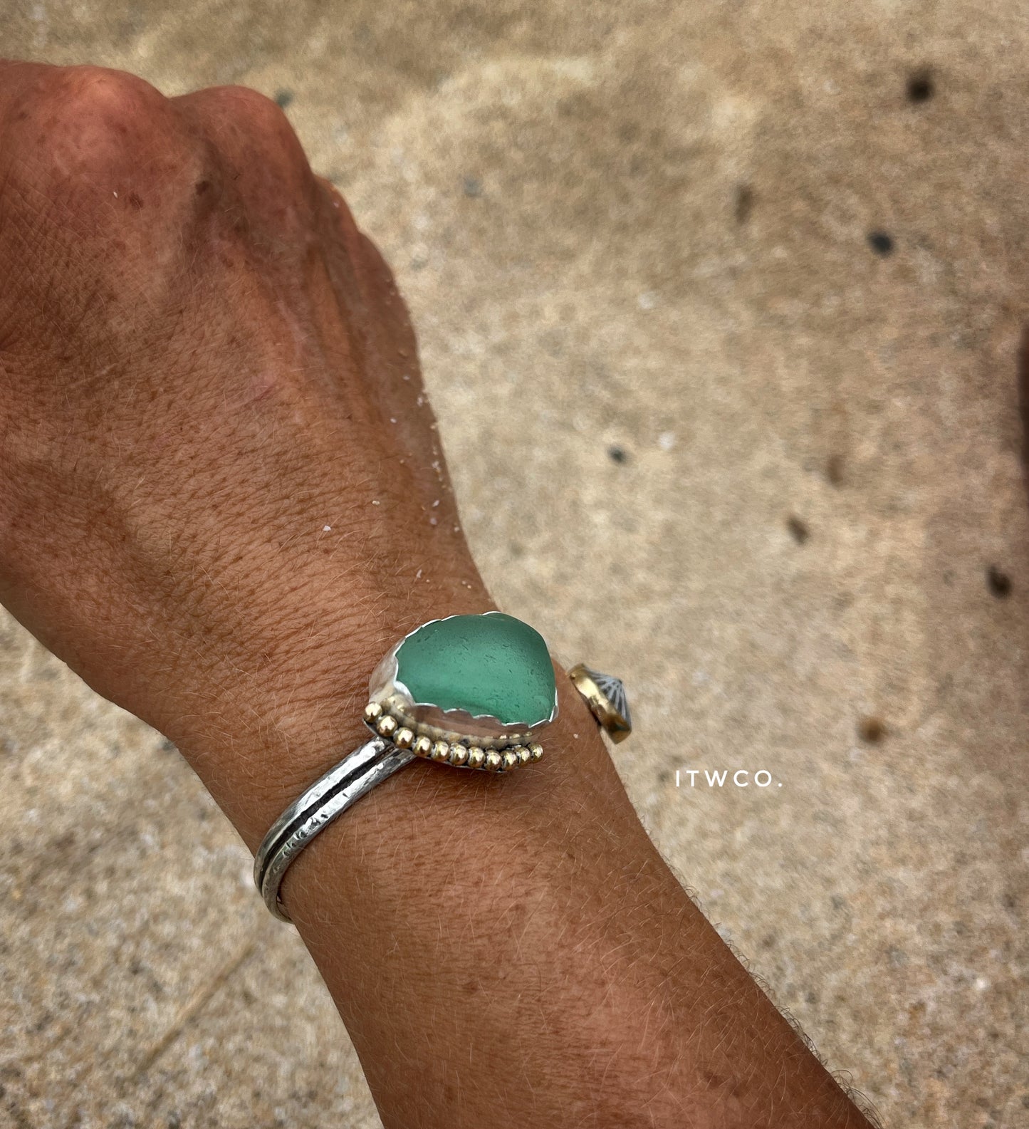 Bar Harbor, Maine Sea Glass Cuff