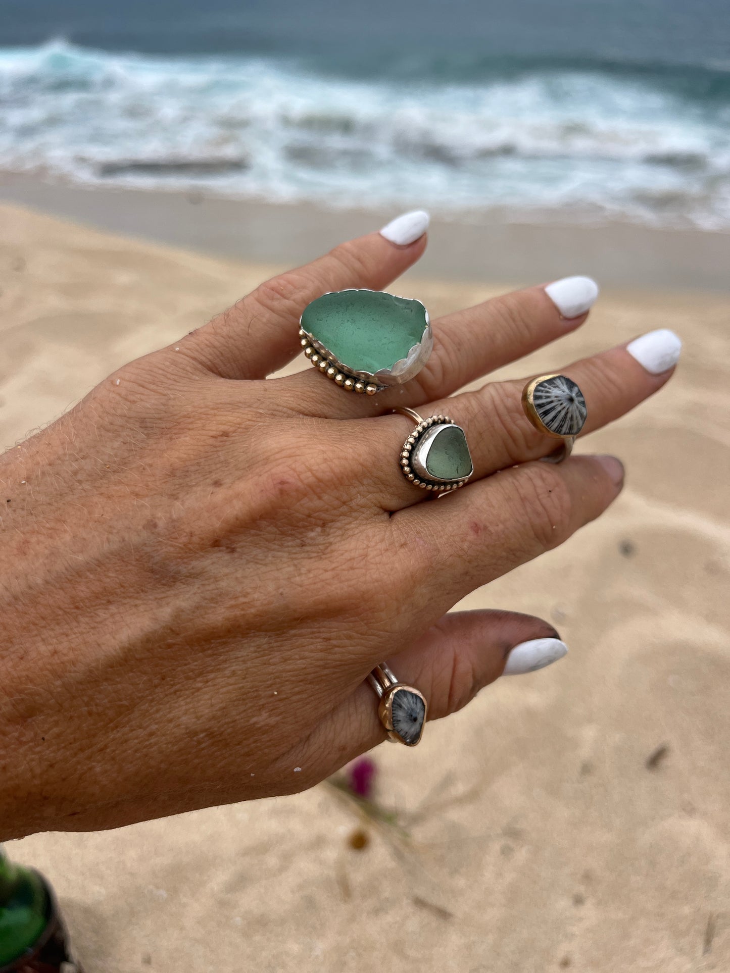 Bar Harbor, Maine Sea Glass Cuff