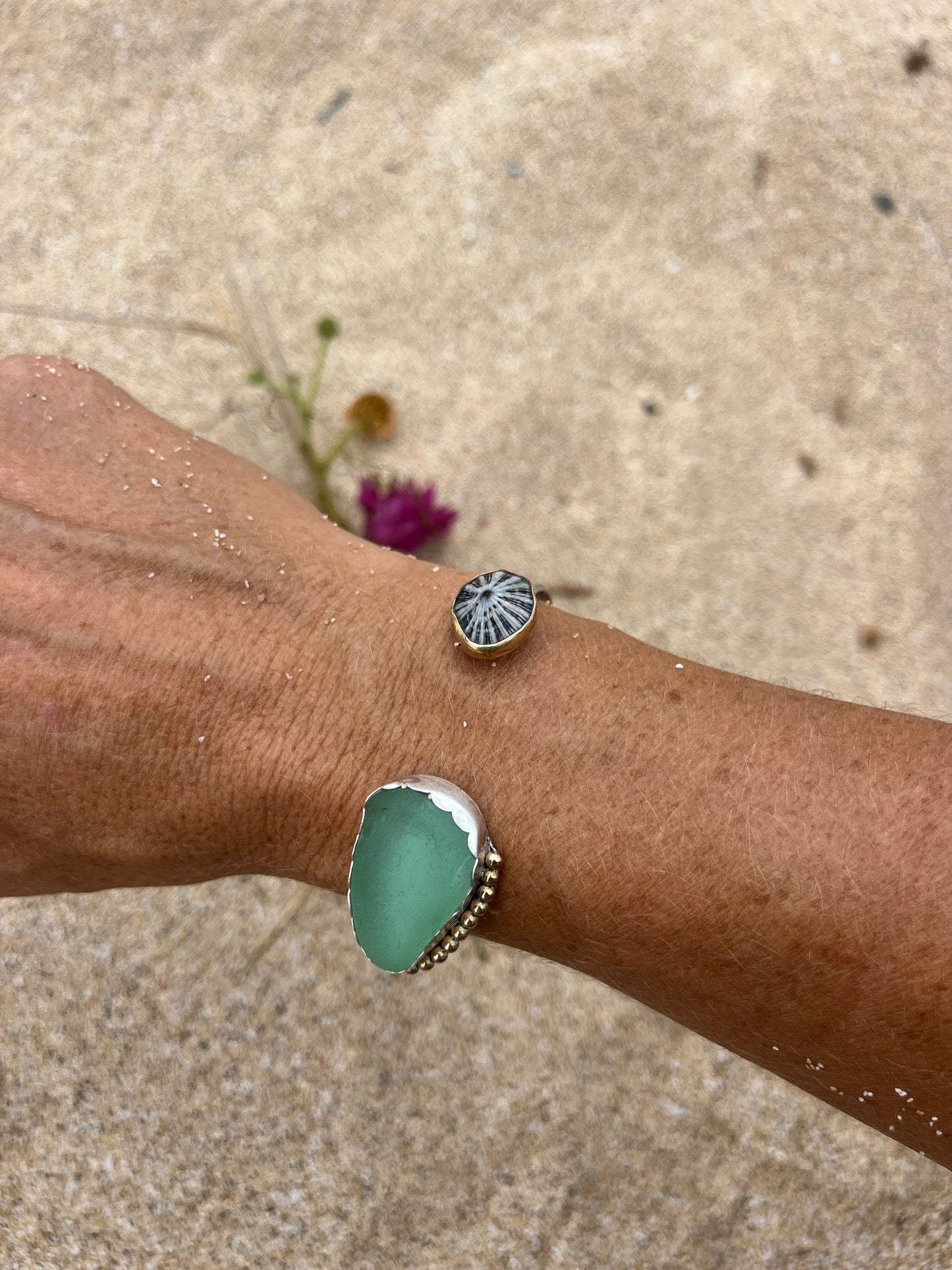 Bar Harbor, Maine Sea Glass Cuff