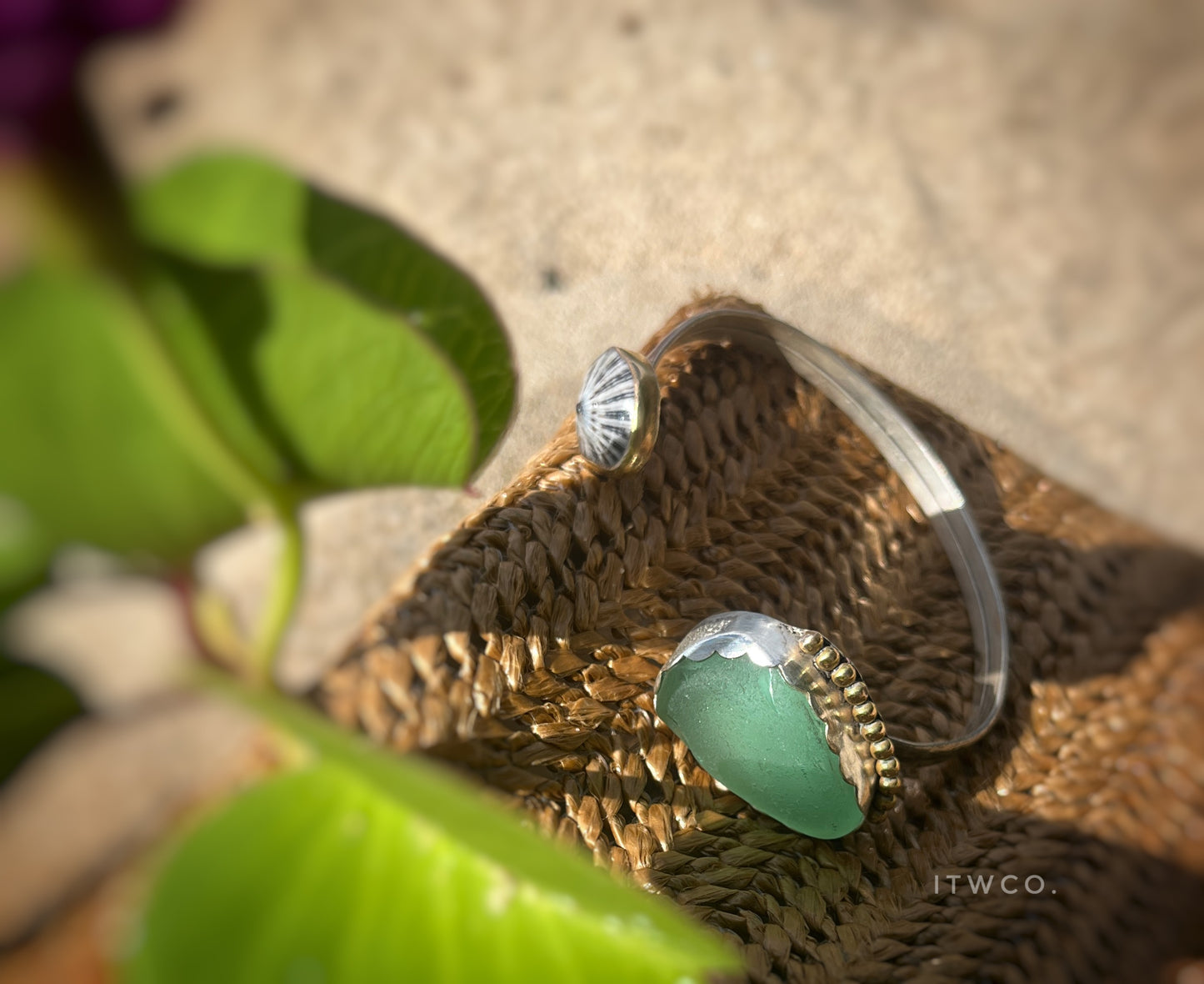 Bar Harbor, Maine Sea Glass Cuff