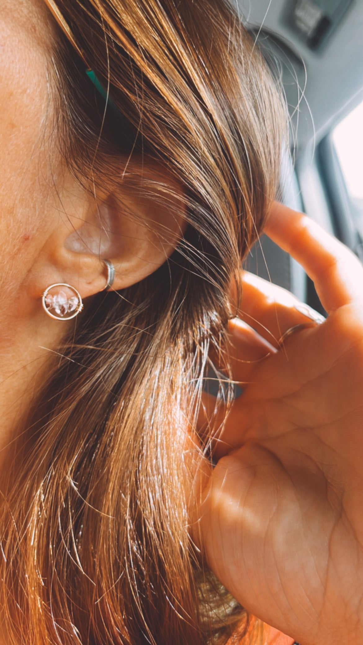 Small Herkimer Hoop Studs