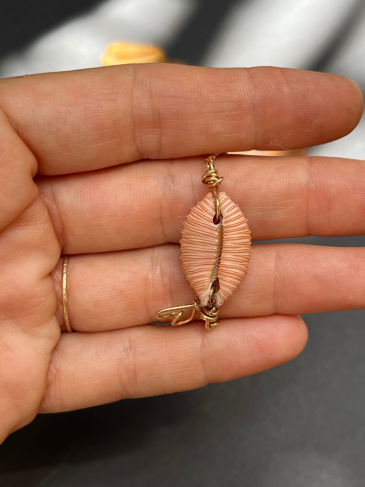 granulated cowrie bracelet