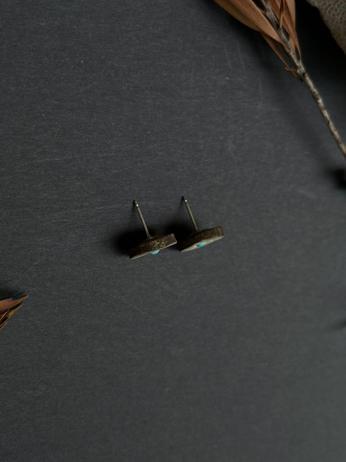 Feather + Recycled Ammo Earrings
