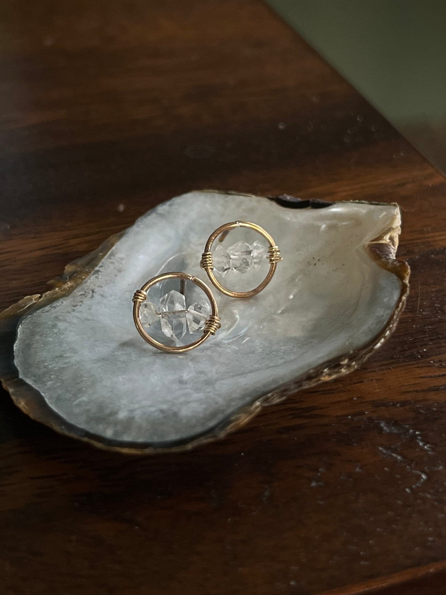 Small Herkimer Hoop Studs