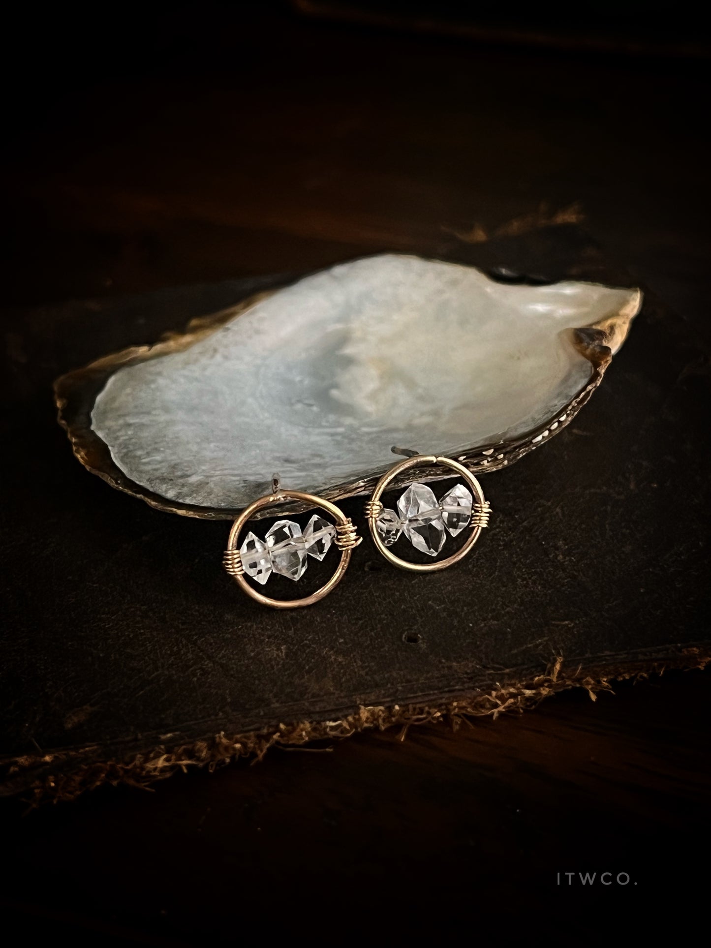 Small Herkimer Hoop Studs