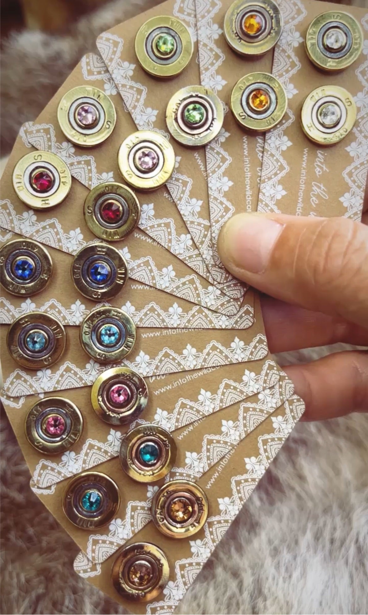 Recycled .410 Shotgun Shell + Swarovski Crystal Stud Earring Batch