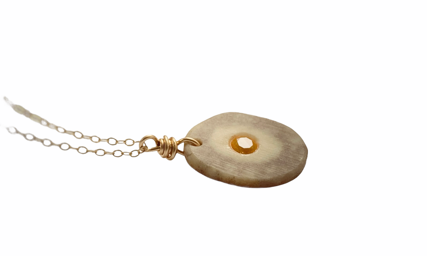 Signature Birthstone Inlaid Antler Necklace