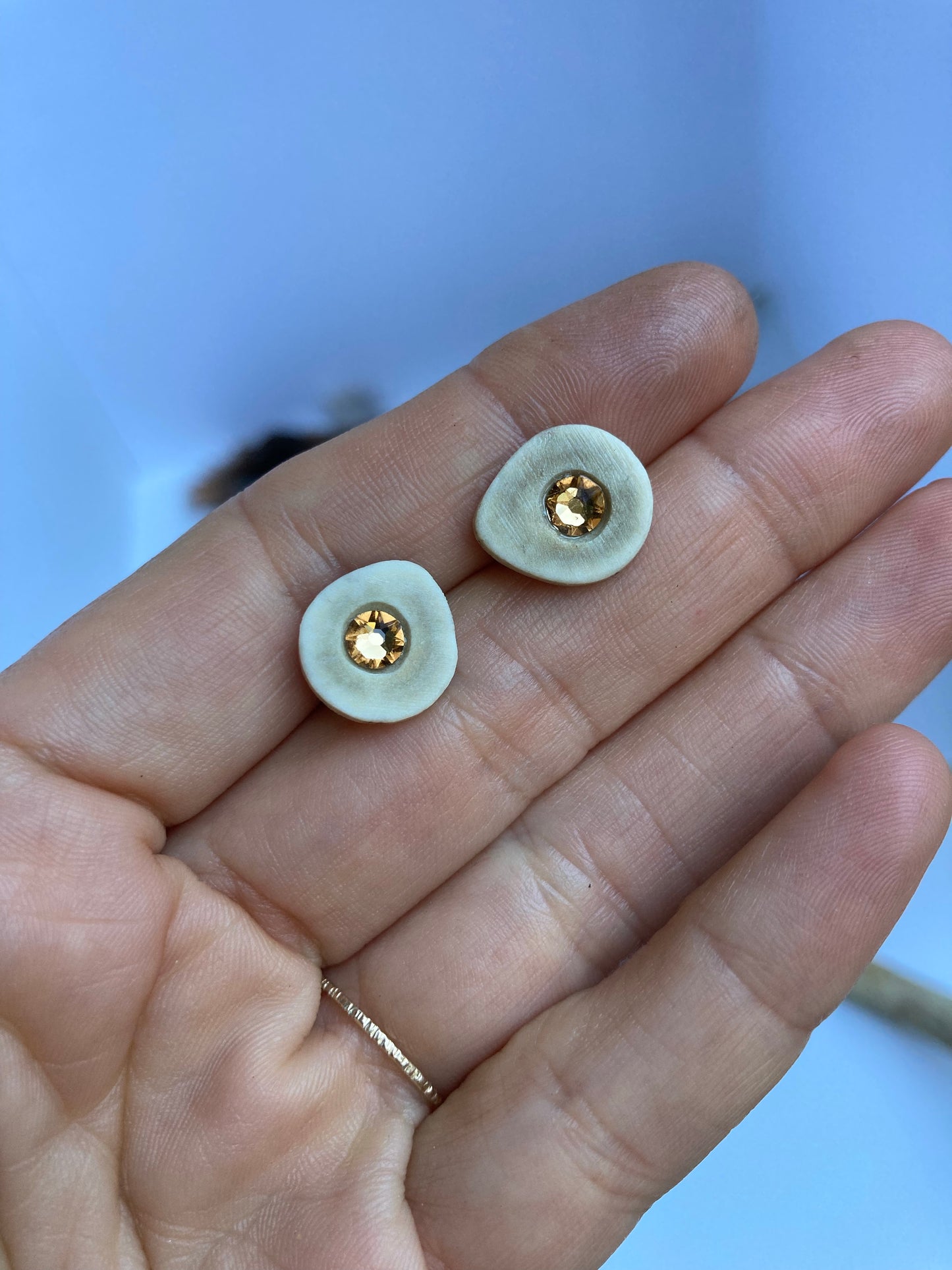 Signature Topaz Inlaid Antler Studs MTO