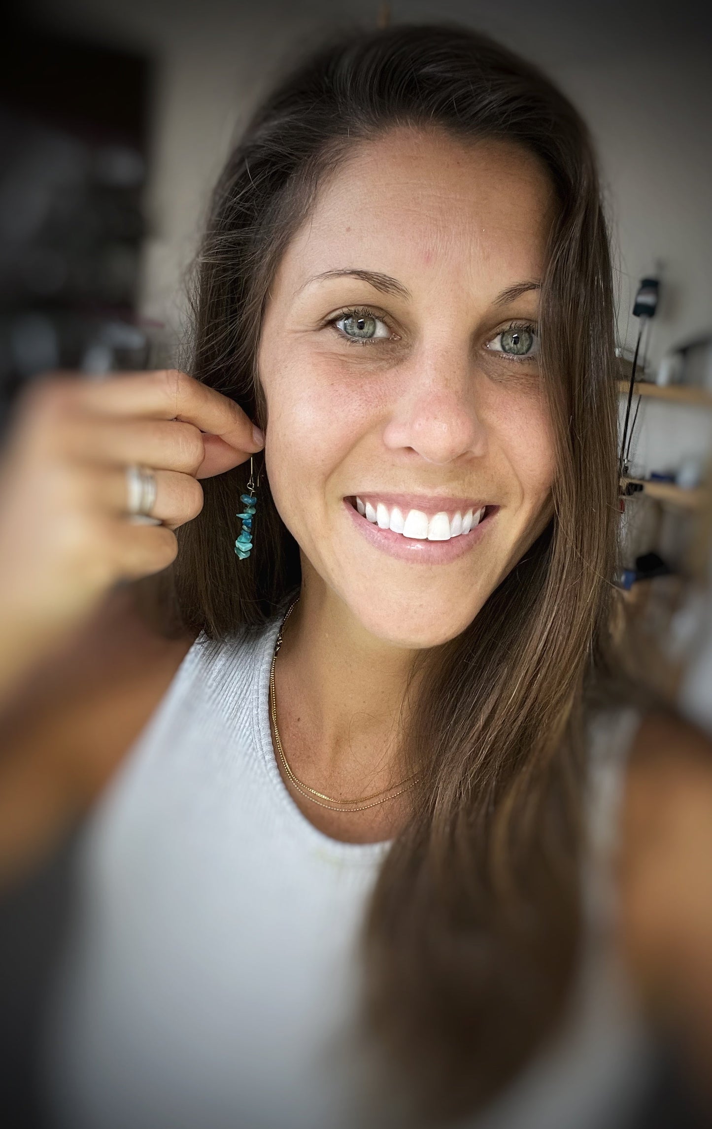 Raw Garnet Drop Earrings