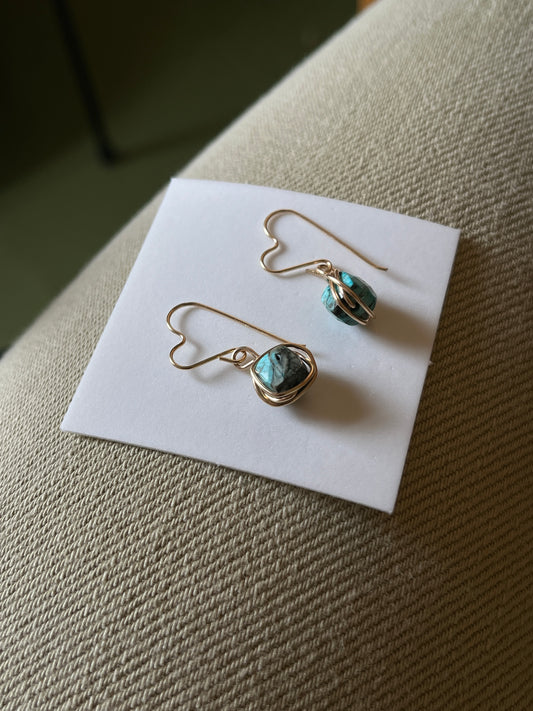 Turquoise Heart Earrings *rts