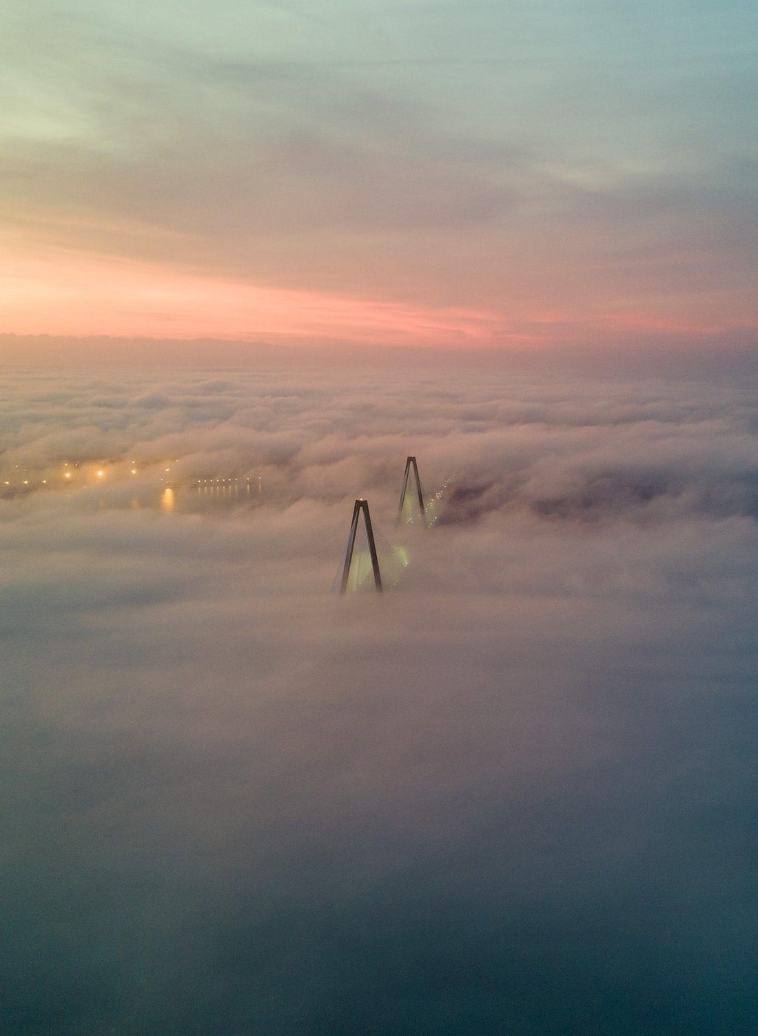 Last sunset of 2021 over Ravenel Bridge- Charleston, SC. Happy New Year.