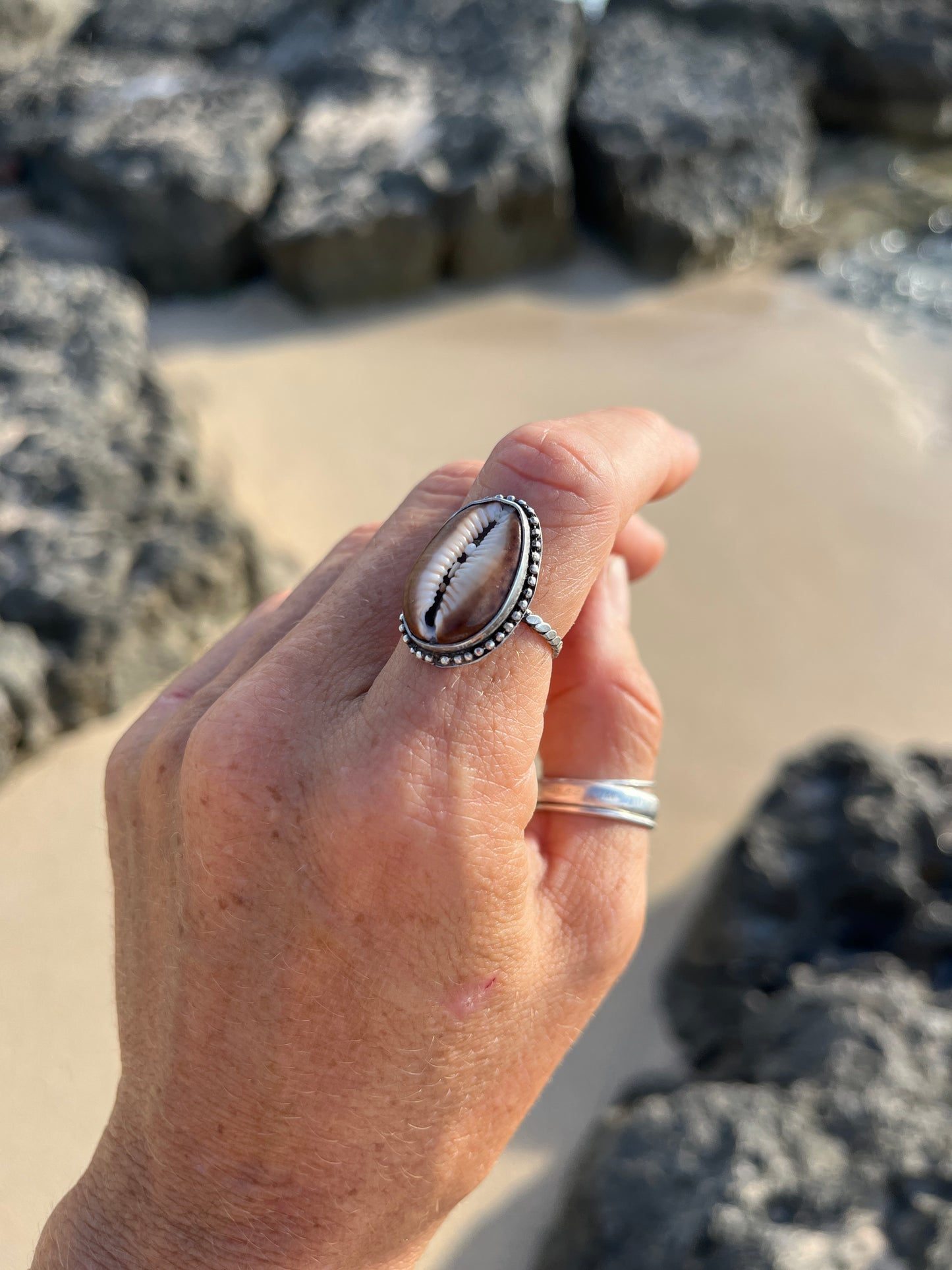Hawaiian Cowrie Shell Ring RTS