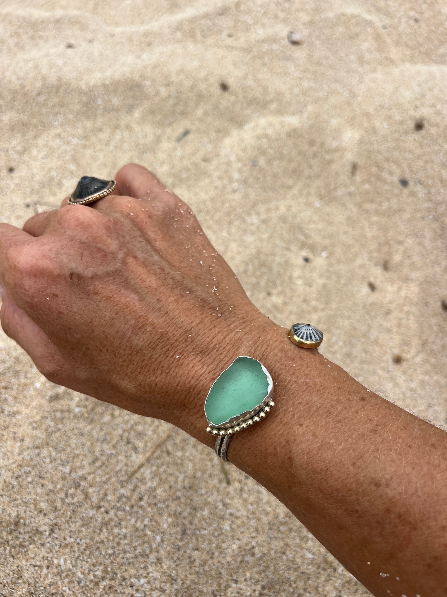 Bar Harbor, Maine Sea Glass Cuff