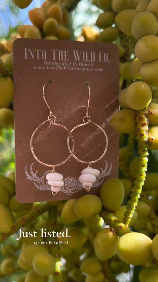 hawaiian puka shell hoops