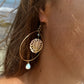 Mother of Pearl Monstera x Larimar Hoops