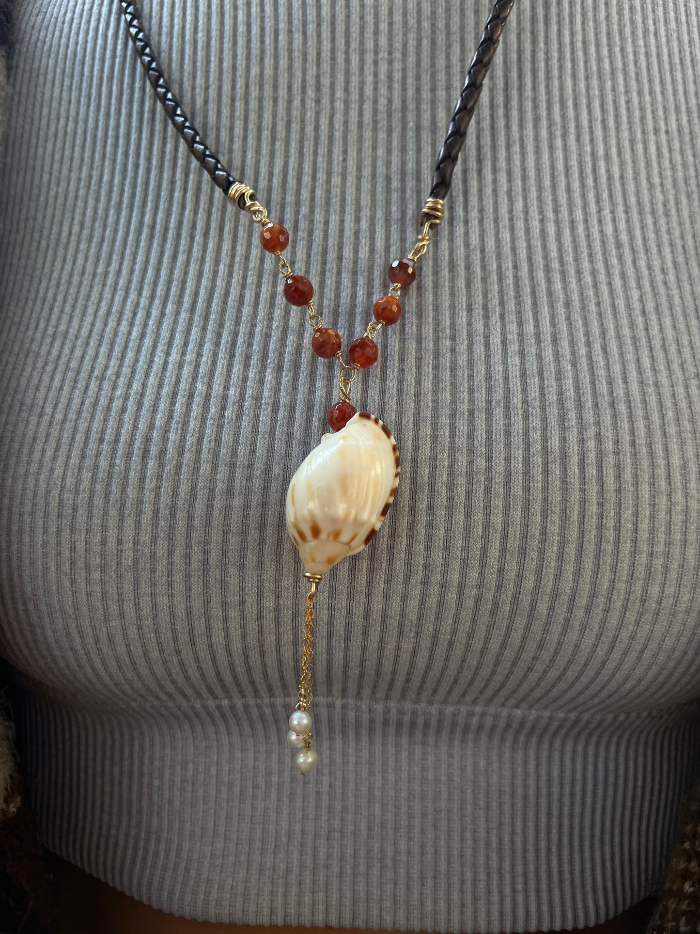 Seashell and Opal Necklace