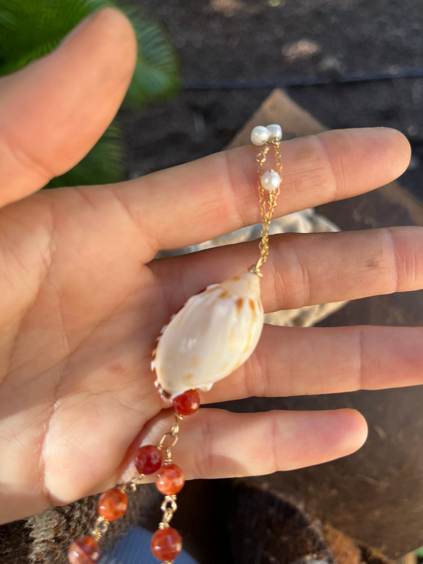 Seashell and Opal Necklace