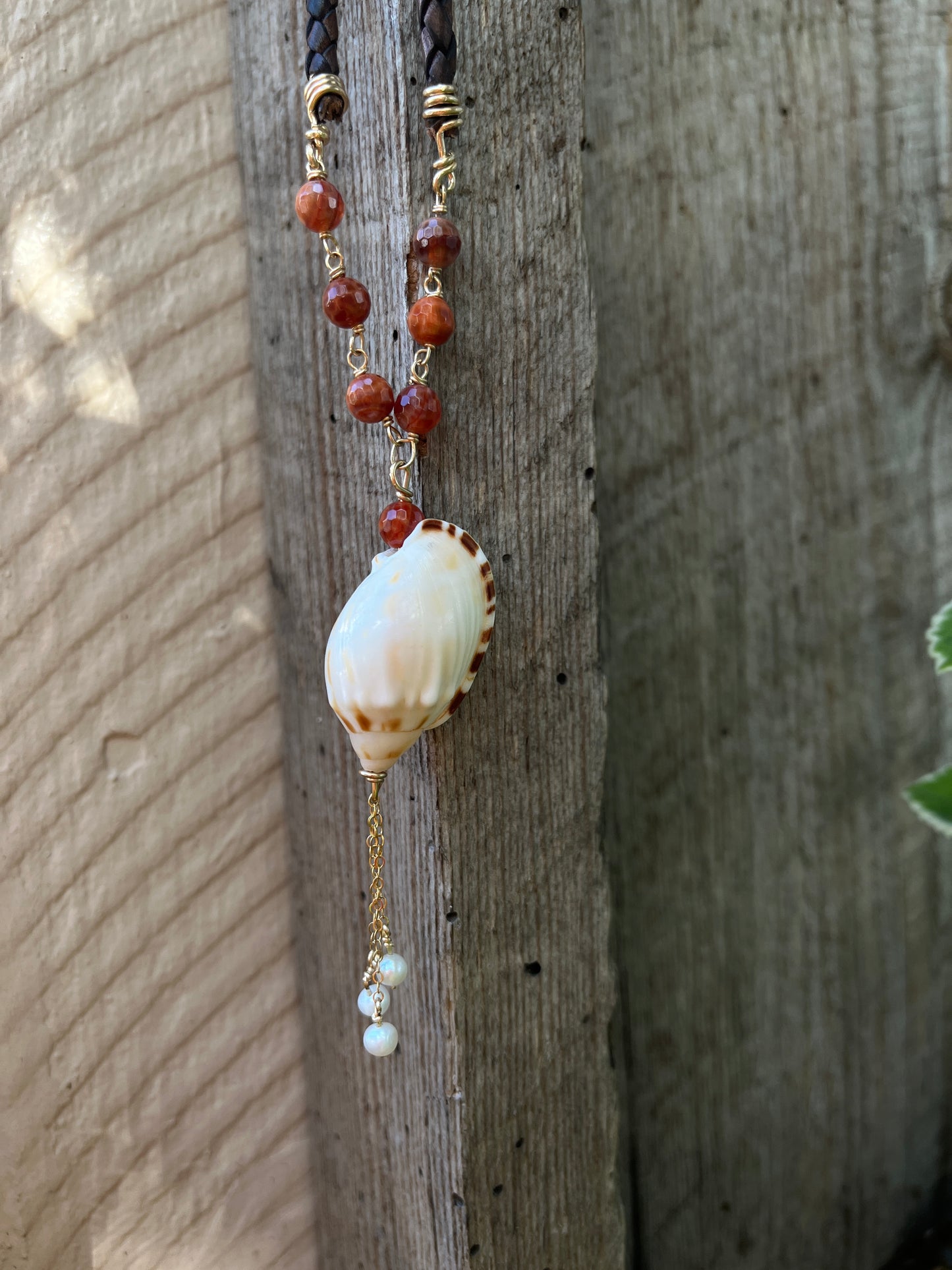 Seashell and Opal Necklace