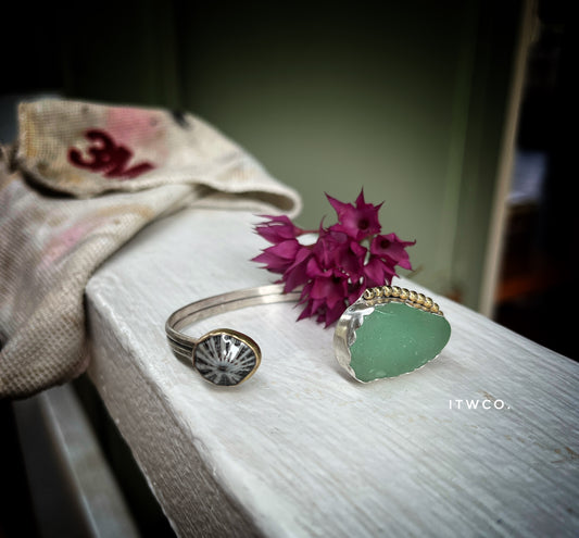 Bar Harbor, Maine Sea Glass Cuff