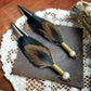 Mixed Duck Feather x Recycled Casing Earrings | Pearl *rts