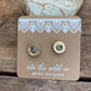 Recycled 9mm + Swarovski Stud Earrings *rts