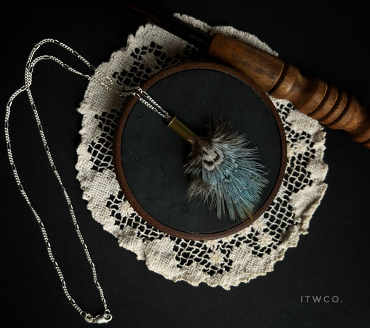 Blue Feather Necklace