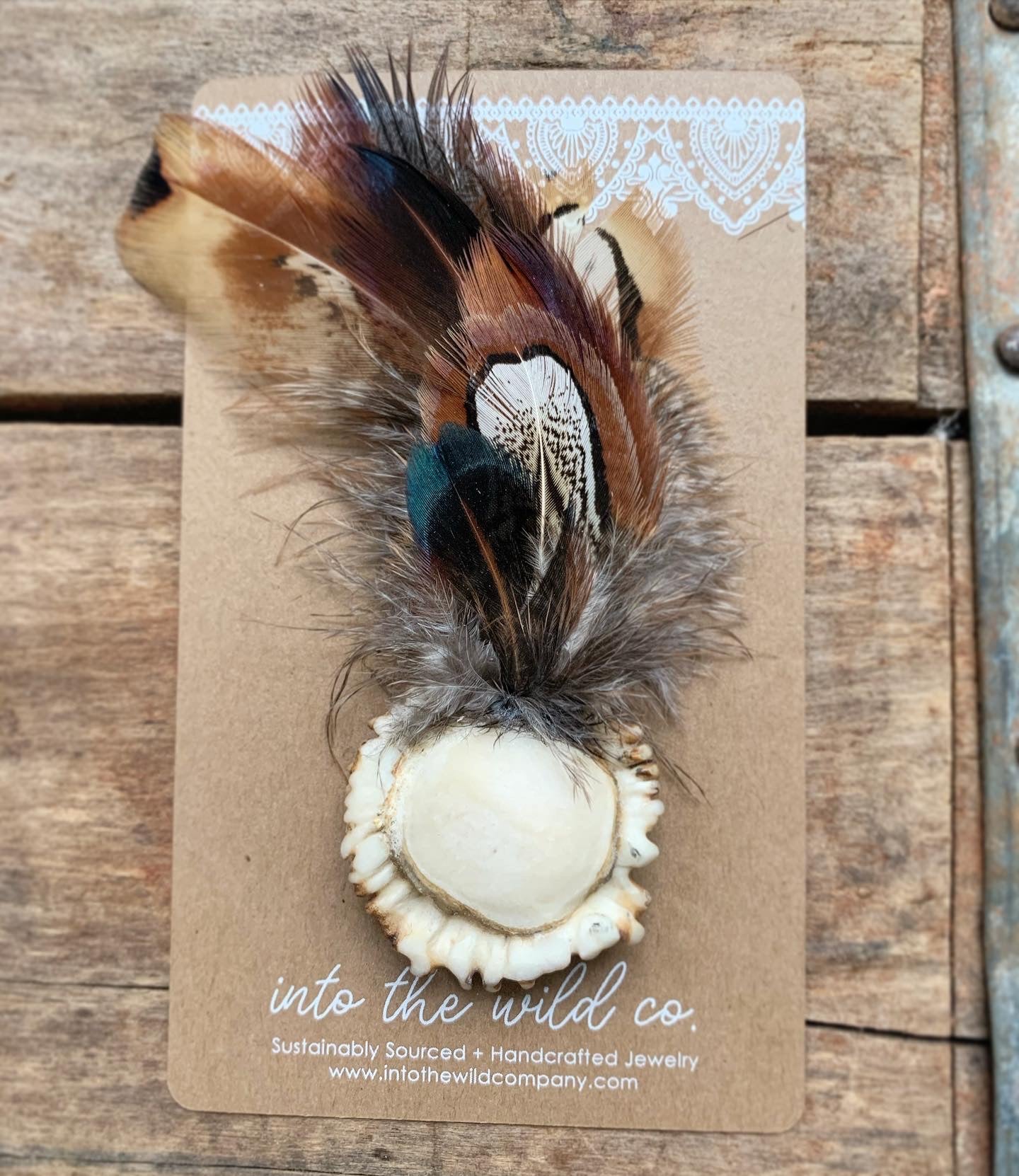 Antler + Feather Lapel / Hat Pin CUSTOM