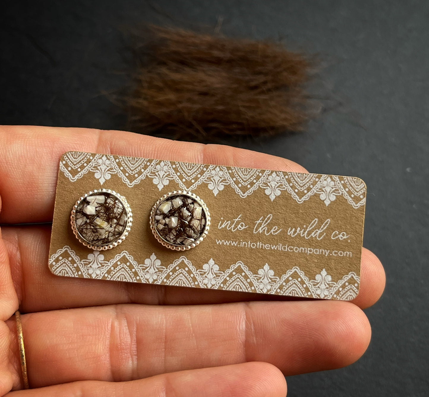 Custom Gemstone + Hair Tribute Earrings