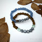 recycled sea glass + coconut word bracelet