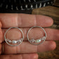 herkimer X pearl sterling hoops
