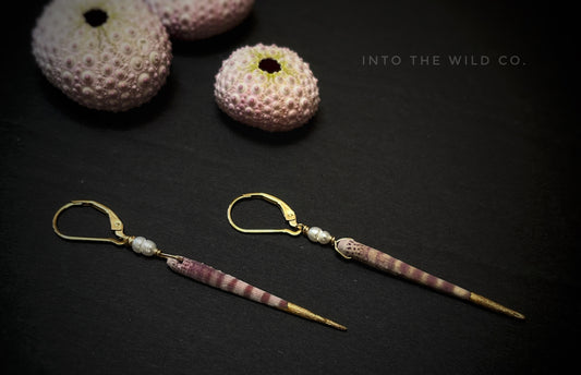 sea urchin x pearl earrings