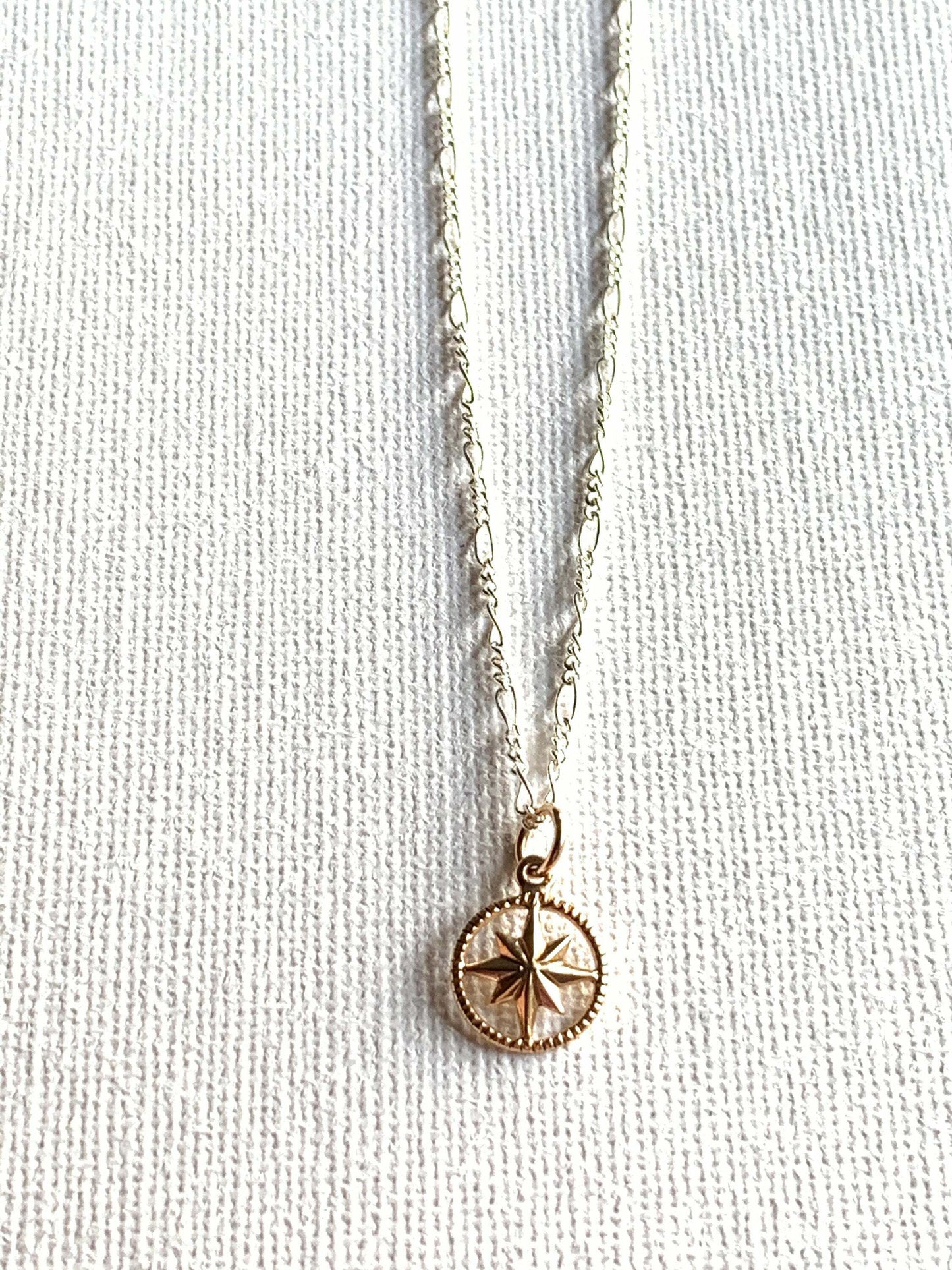 Compass Rose Figaro Charm Necklace
