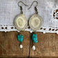 Antler + Turquoise + Pearl Earrings