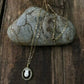 Signature Pearl Inlaid Horseshoe Carved Antler Necklace