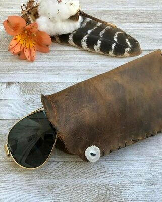 Water Buffalo + Deerskin Leather Sunglass Case