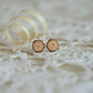 Tiny Natural Wood Minimalistic Stud Earrings