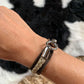 Water Buffalo Leather Horsehair Cuff Bracelet