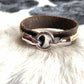 Water Buffalo Leather Horsehair Cuff Bracelet