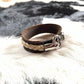 Water Buffalo Leather Horsehair Cuff Bracelet