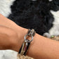 Water Buffalo Leather Horsehair Cuff Bracelet