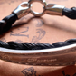 Custom Horsehair + Engraved Antique Sterling Spoon Bracelet