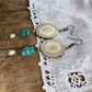 Antler + Turquoise + Pearl Earrings