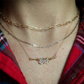 Hammered Herkimer Diamond Bar Necklace
