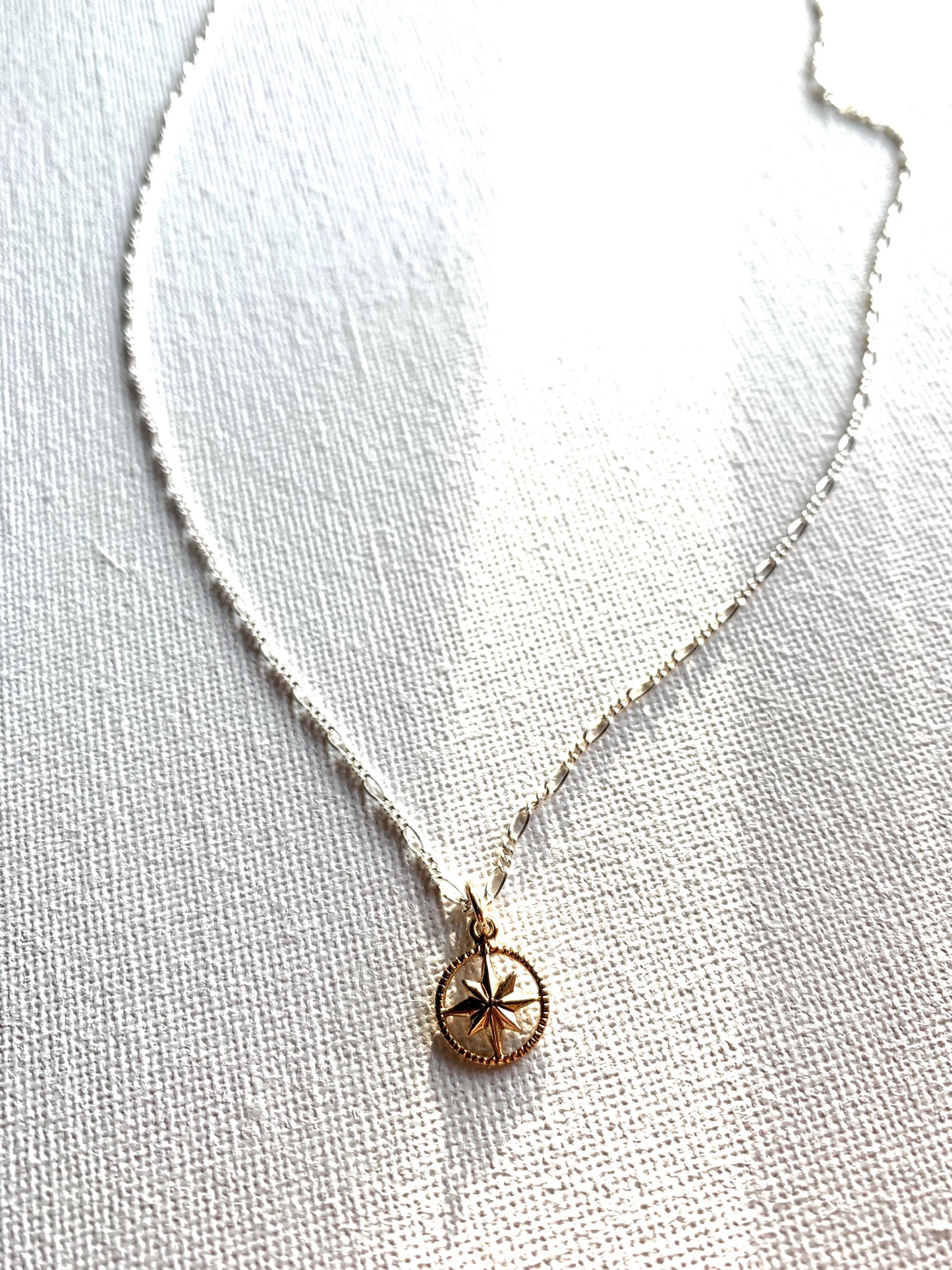 Compass Rose Figaro Charm Necklace