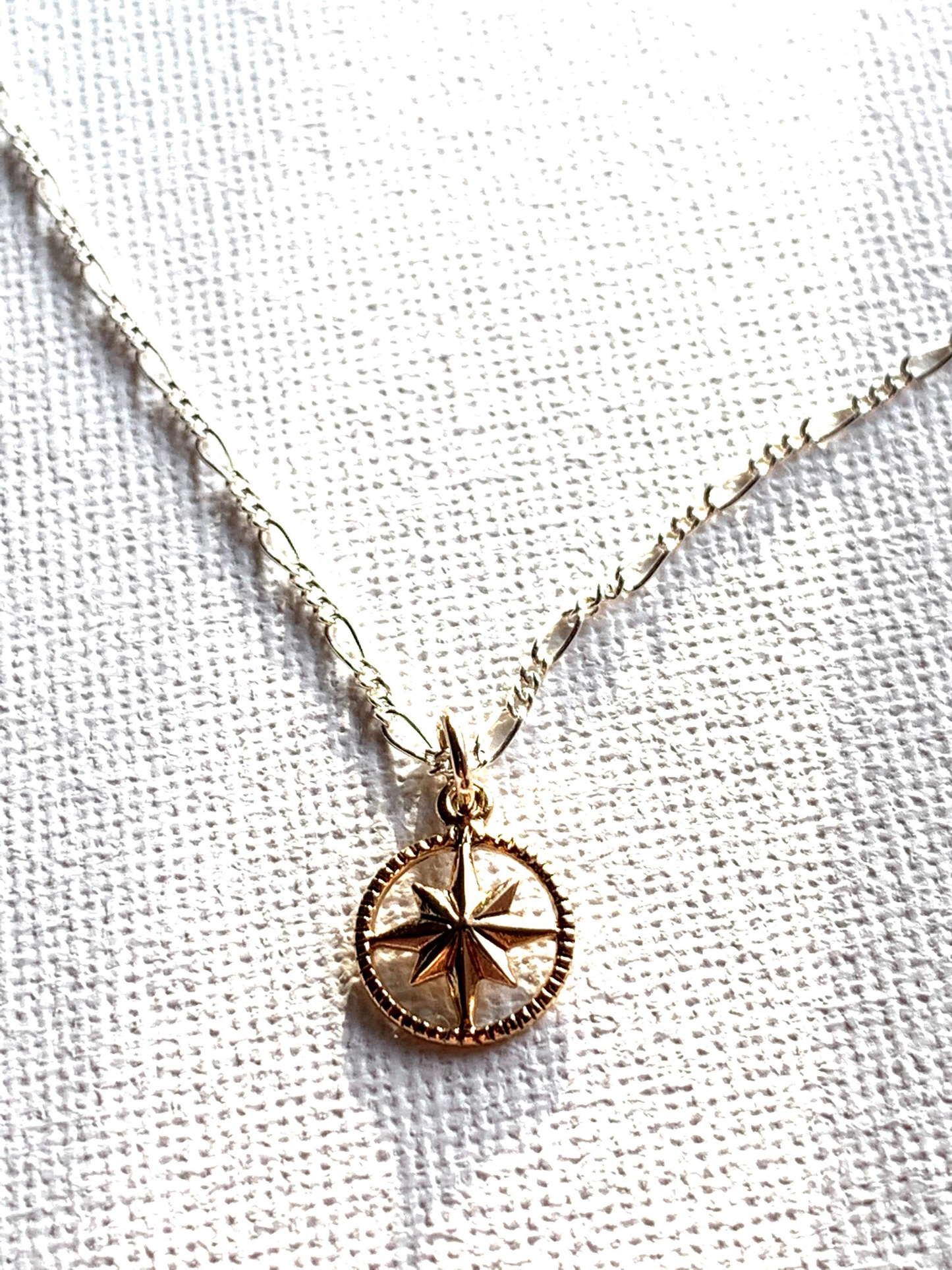Compass Rose Figaro Charm Necklace