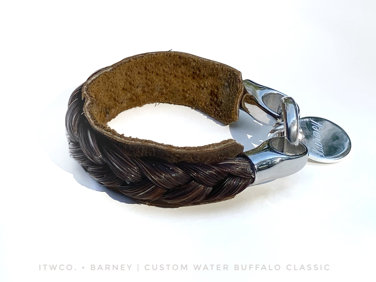 Water Buffalo Leather Horsehair Custom Cuff Bracelet + charms