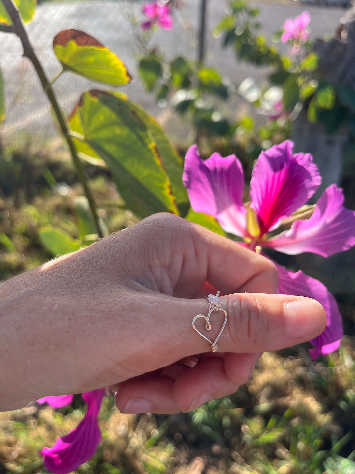 Wire Heart + Herkimer Ring