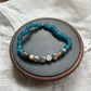 recycled sea glass + coconut word bracelet